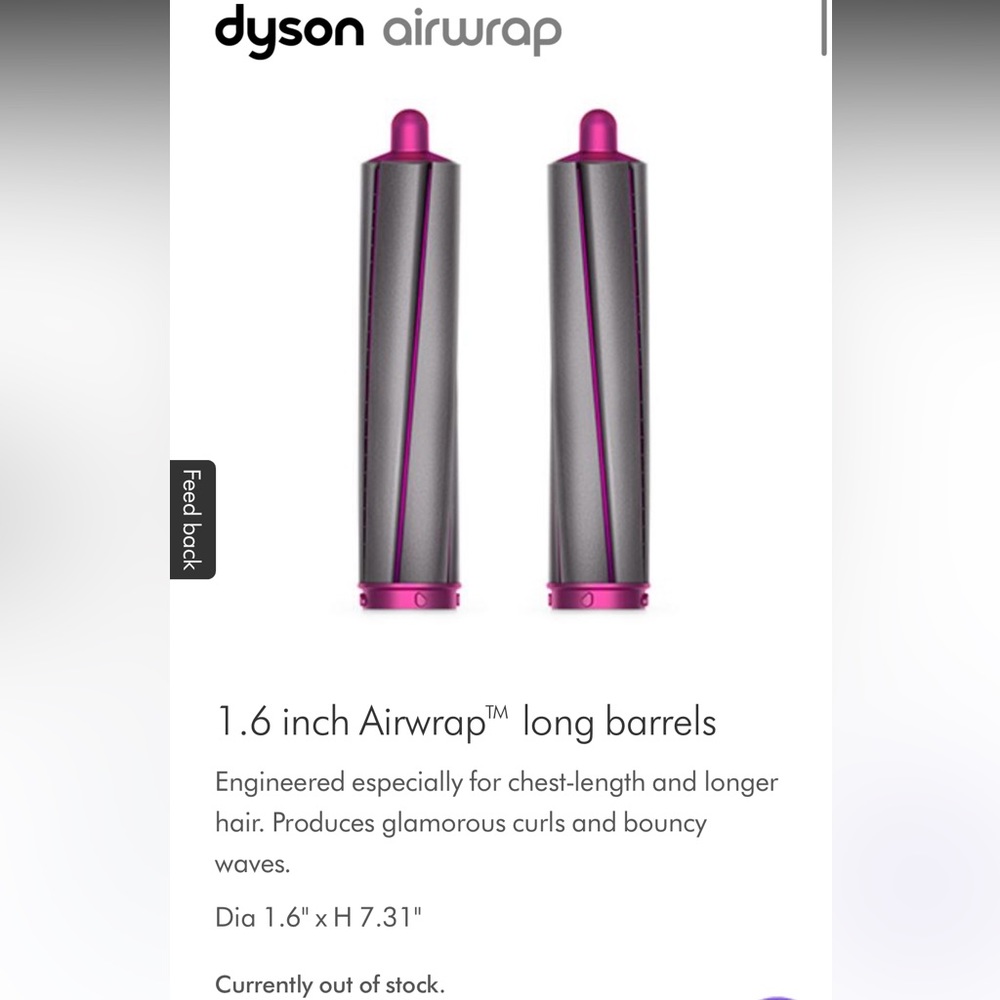 1.6” Dyson Airwrap long barrels